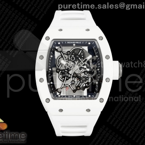 RF 리차드밀 RM055 화이트세라믹 부바왓슨 티타늄프리스프렁 스켈레톤다이얼 화이트러버스트랩  RF RM055 White Ceramic Bubba Watson Free Sprung Titanium RMUL2 Super Clone
