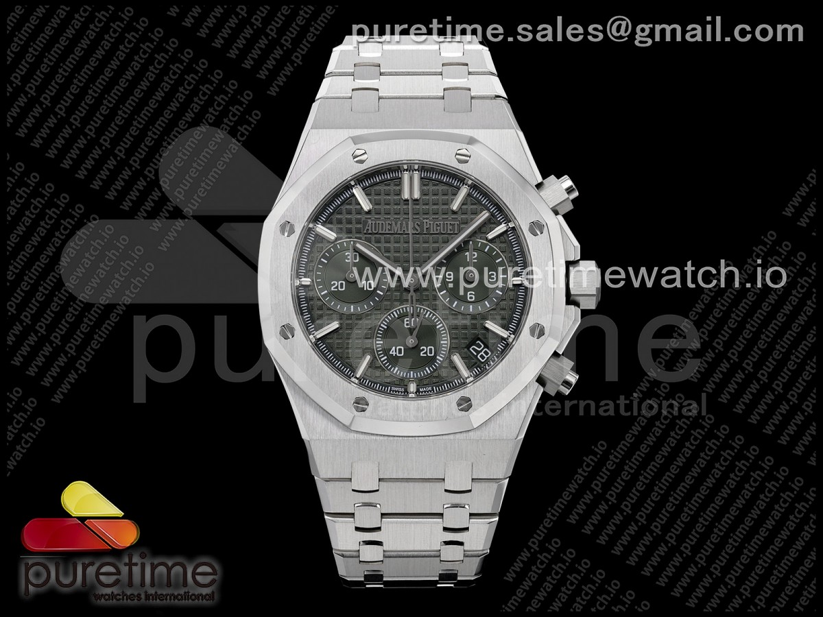 ZF V2 오데마피게 로얄오크 크로노 26420 그린다이얼 블루러버스트랩 프리스프렁 Royal Oak Chrono 26240 SS ZF 1:1 Best Edition Green Dial on SS Bracelet SA4401 Super Clone V2 (Free Sprung)