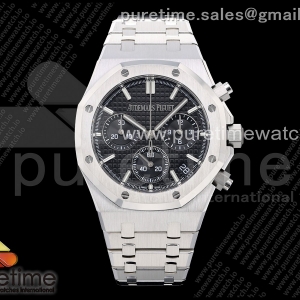 ZF V2 오데마피게 로얄오크 크로노 26420 블랙다이얼 블루러버스트랩 프리스프렁 Royal Oak Chrono 26240 SS ZF 1:1 Best Edition Black Dial on SS Bracelet SA4401 Super Clone V2 (Free Sprung)