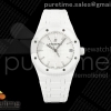 ZF 오데마피게 로얄오크 15500 화이트세라믹 화이트다이얼 세라믹브레이슬릿 프리스프렁 Royal Oak 41mm 15500 White Ceramic ZF White Dial on White Ceramic Bracelet SA4302 Super Clone (Free Sprung)