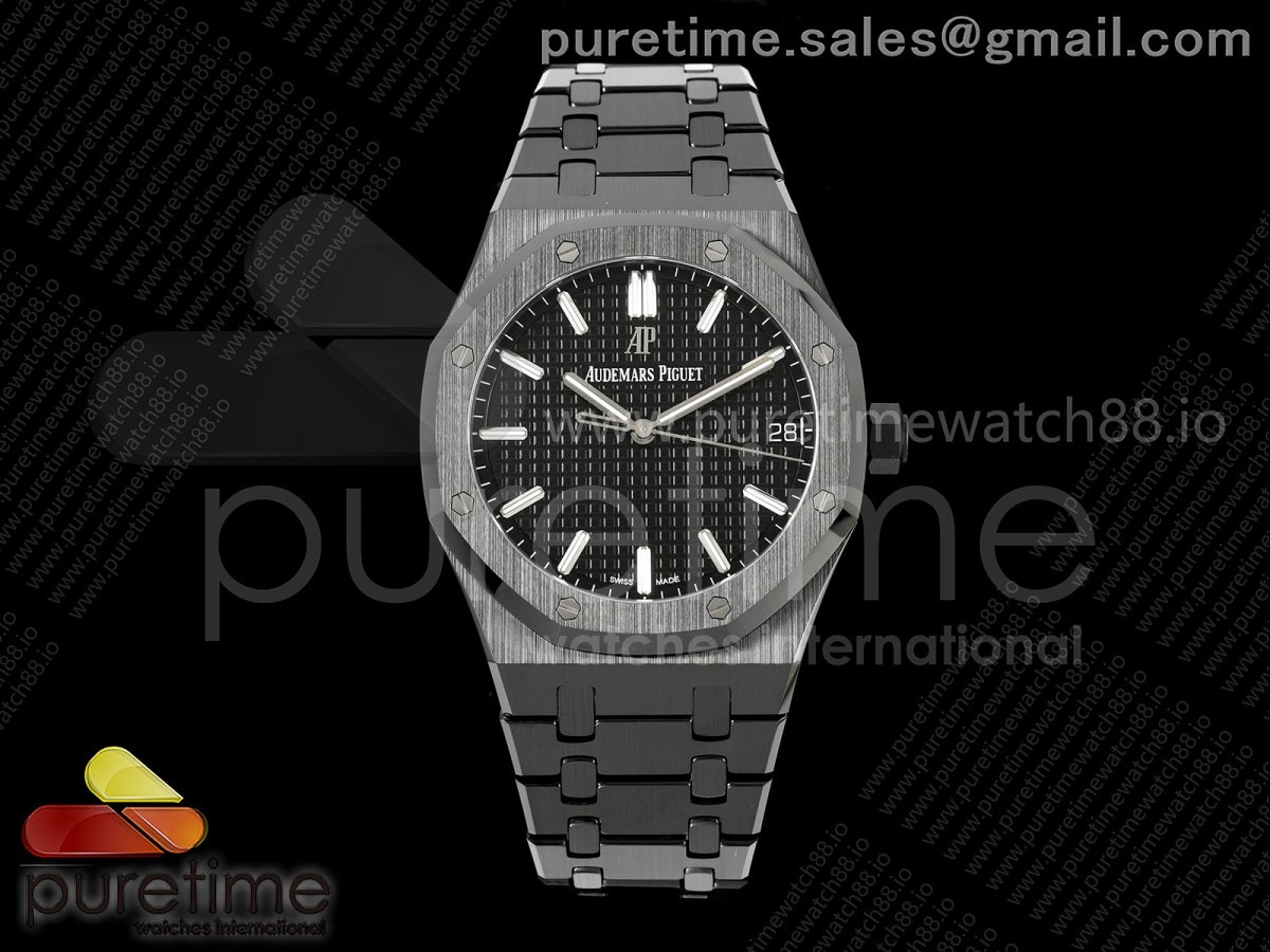 ZF 오데마피게 로얄오크 15500 블랙세라믹 블랙다이얼 세라믹브레이슬릿 프리스프렁 Royal Oak 41mm 15500 Black Ceramic ZF Black Dial on Black Ceramic Bracelet SA4302 Super Clone (Free Sprung)