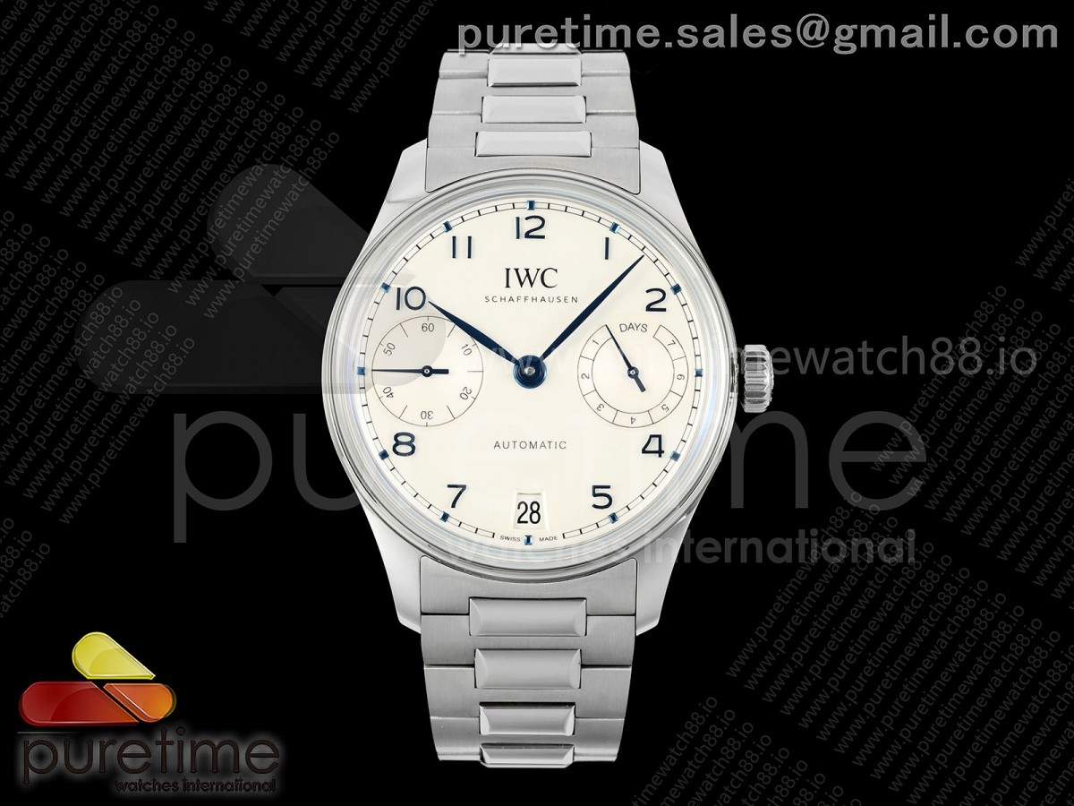 APSF IWC 포르투기져 오토매틱 42미리 화이트/블루다이얼 스틸브레이슬릿 Portugieser Automatic 42mm SS APSF 1:1 Best Edition White/Blue Dial on SS Bracelet A52010