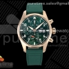 APSF IWC 파일럿 크로노 로즈골드 IW388110 그린다이얼 그린러버스트랩 Pilot Chrono RG IW388110 APSF 1:1 Best Edition Green Dial on Green Rubber Strap DD69385 Super Clone