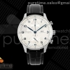 APSF IWC 포르투기저 크로노 IW371605 화이트/블루다이얼 블랙가죽스트랩 Portugieser Chrono IW371605 APSF 1:1 Best Edtion White/Blue Dial on Blue Leather Strap DD69355 Super Clone