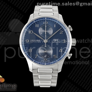 APSF IWC 포르투기저 크로노 IW3716 블루다이얼 스틸브레이슬릿 Portugieser Chrono IW3716 APSF 1:1 Best Edtion Blue Dial on SS Bracelet DD69355 Super Clone