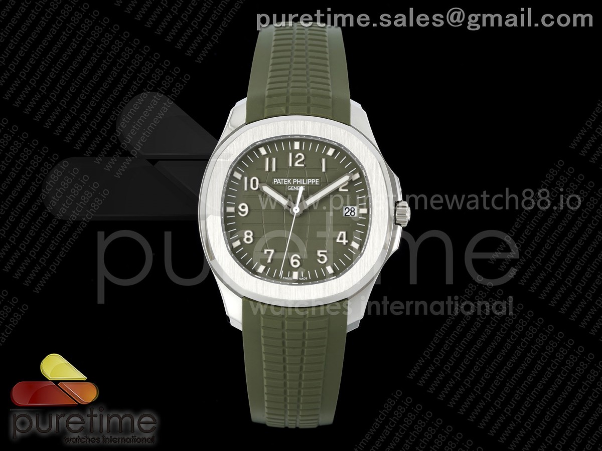 APWF 파텍필립 아쿠아넛 5168 텅스텐(Cu-W) 그린다이얼 그린러버스트랩 Aquanaut 5168G SS ZF 1:1 Best Edition Blue Dial on Blue Rubber Strap 330CS V2