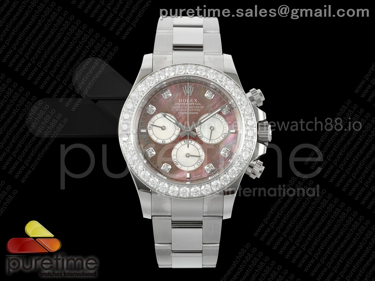 EWEF 롤렉스 2023데이토나 다이아베젤 자개8P다이얼 스틸브레이슬릿  Daytona 126579tbr EWEF 1:1 Best Edition 904L Steel Brown MOP Dial on SS Braclet SH4131