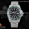 THBF 롤렉스 서브마리너 그린인서트 블랙다이얼 스틸브레이슬릿 스벅 (Free Sprung) Submariner 41mm 126610 LV Kermit THBF 1:1 Best Edition 904L SS Case and Bracelet JH3235 (Free Sprung)