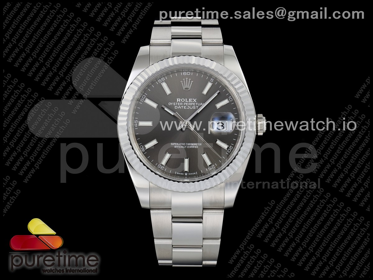 THBF 롤렉스 데이저스트41 그레이다이얼 오이스터브레이슬릿 (Free Sprung) DateJust 41 126334 THBF 1:1 Best Edition 904L Steel Gray Stick Dial on Oyster Bracelet JH3235 (Free Sprung)lee Bracelet JH3235 (Free Sprung)