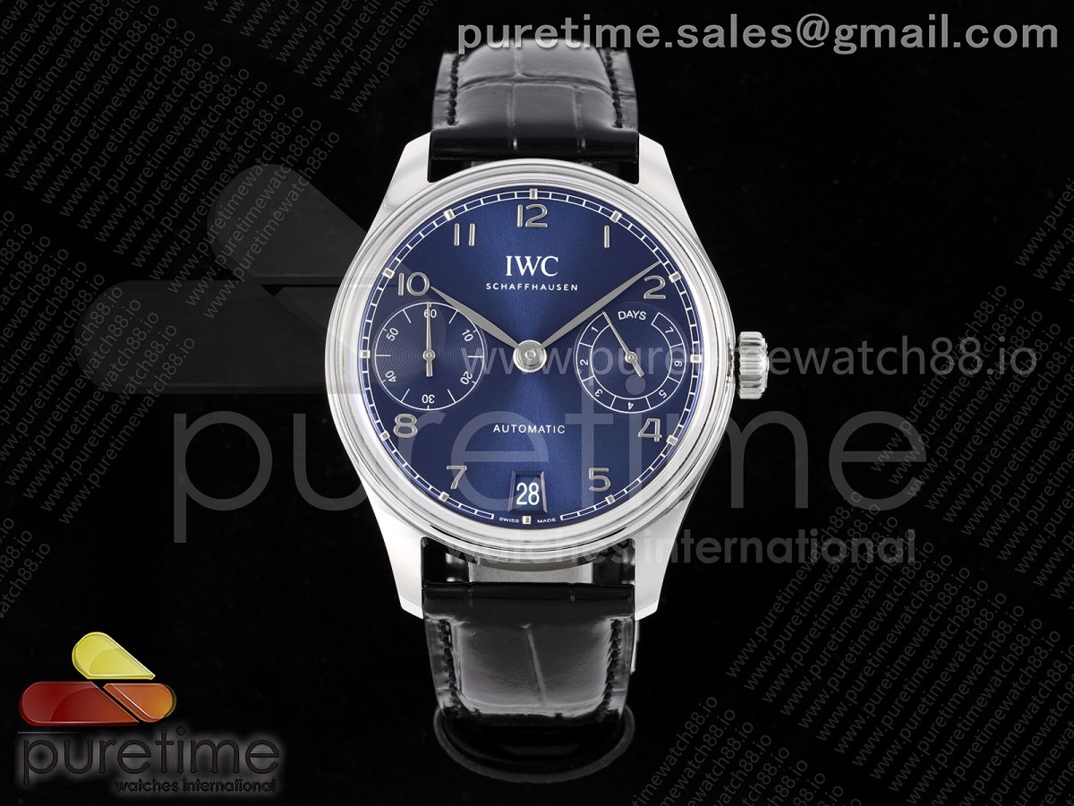 APSF IWC 포르투기저 오토매틱 42미리 IW502710 블루다이얼 블랙가죽스트랩 Portugieser Automatic 42mm SS APSF 1:1 Best Edition Blue Dial on Black Leather Strap A52011