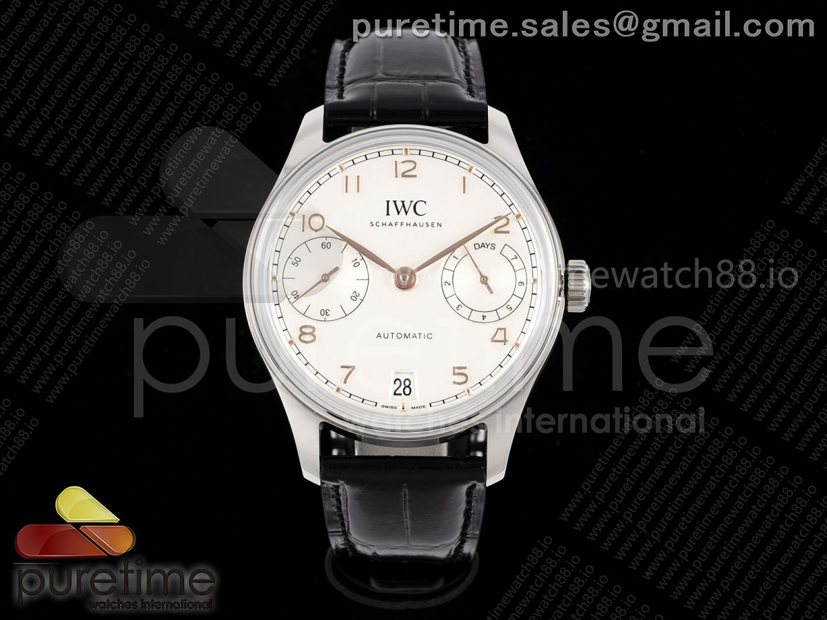 APSF IWC 포르투기저 오토매틱 42미리 IW502701 화이트다이얼 골드핸즈 블랙가죽스트랩 Portugieser Automatic 42mm SS APSF 1:1 Best Edition White Dial RG Marker on Black Leather Strap A52011