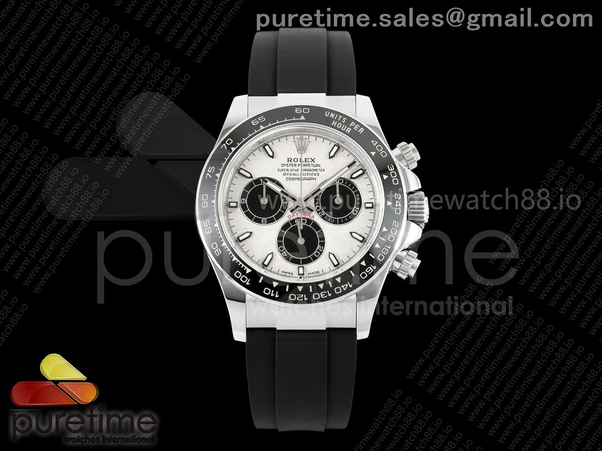 UFOF 롤렉스 데이토나 텅스텐(Cu-W) 세라믹베젤 메테오다이얼 블랙러버스트랩 157g Daytona 126519 UFO 1:1 Best Edition Meteorite Dial on Oysterflex Strap UF4131 (Free Sprung)