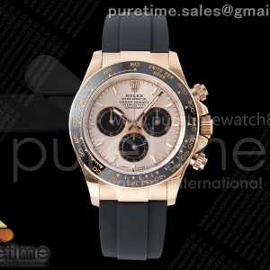 UFOF 롤렉스 데이토나 로즈골드 텅스텐(Cu-W) 로골/블랙다이얼 블랙러버스트랩 157g Daytona 126515 UFO 1:1 Best Edition RG/Black Dial on Oysterflex Strap UF4131 (Free Sprung)