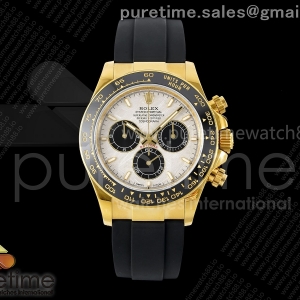 UFOF 롤렉스 데이토나 옐로우골드 텅스텐(Cu-W) 메테오다이얼 블랙러버스트랩 157g Daytona 126518 UFO 1:1 Best Edition Meteorite Dial on Oysterflex Strap UF4131 (Free Sprung)