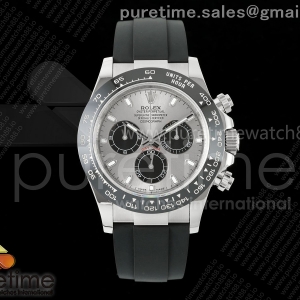 UFOF 롤렉스 데이토나 그레이다이얼 블랙러버스트랩 UF4130 (Free Sprung) Daytona 116519 UFO 1:1 Best Edition Gray Dial on Oysterflex Strap UF4130 (Free Sprung)