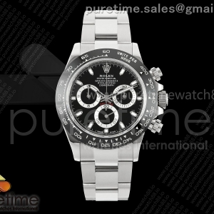 UFOF 롤렉스 데이토나 세라빅베젤 블랙다이얼 스틸브레이슬릿 UF4130 (Free Sprung) Daytona 116500 UFO 1:1 Best Edition Black Dial on Braclet UF4130 (Free Sprung)