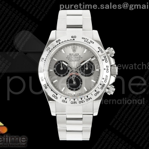 UFOF 롤렉스 데이토나 스틸베젤 그레이/블랙다이얼 스틸브레이슬릿 (Free Sprung) Daytona 126509 UFO 1:1 Best Edition 904L Steel Gray/Black Dial on SS Braclet UF4131 (Free Sprung)tick Dial on SS Braclet UF4131 (Free Sprung) Braclet UF4131 (Free Sprung)Free Sprung)