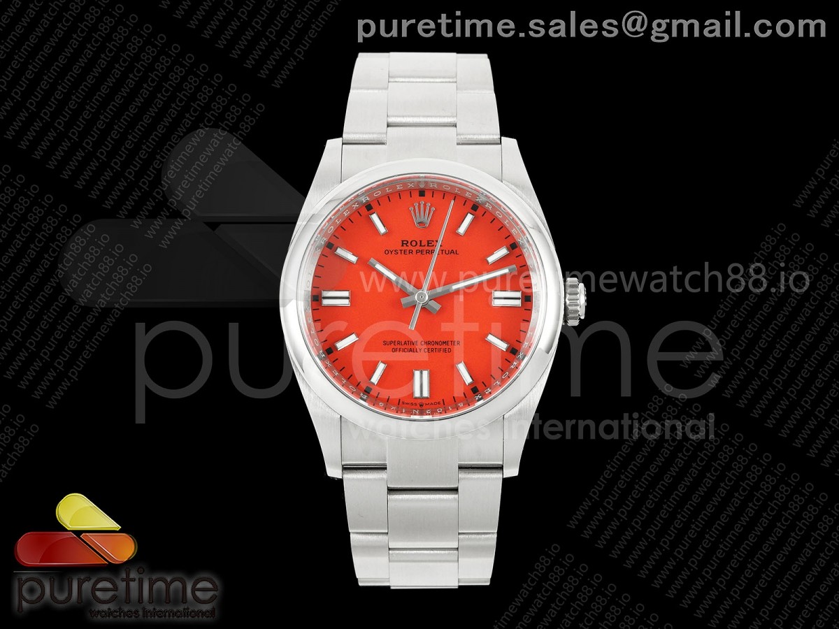 VF V공장 롤렉스 오이스터 퍼페츄얼36 레드다이얼 스틸브레이슬릿  Oyster Perpetual 126000 36mm VF 1:1 Best Edition 904L Steel Red Dial DD3230