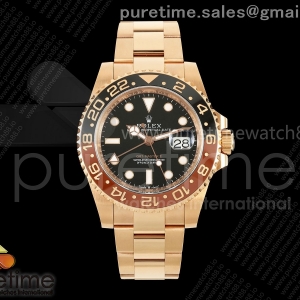 VF V공장 롤렉스 지엠티마스터2 로즈골드 블랙/브라운인서 블랙다이얼 스틸브레이슬릿 로트비어 GMT Master II 126715 CHNR 904L RG VF 1:1 Best Edition on RG Bracelet DD3285 CHS