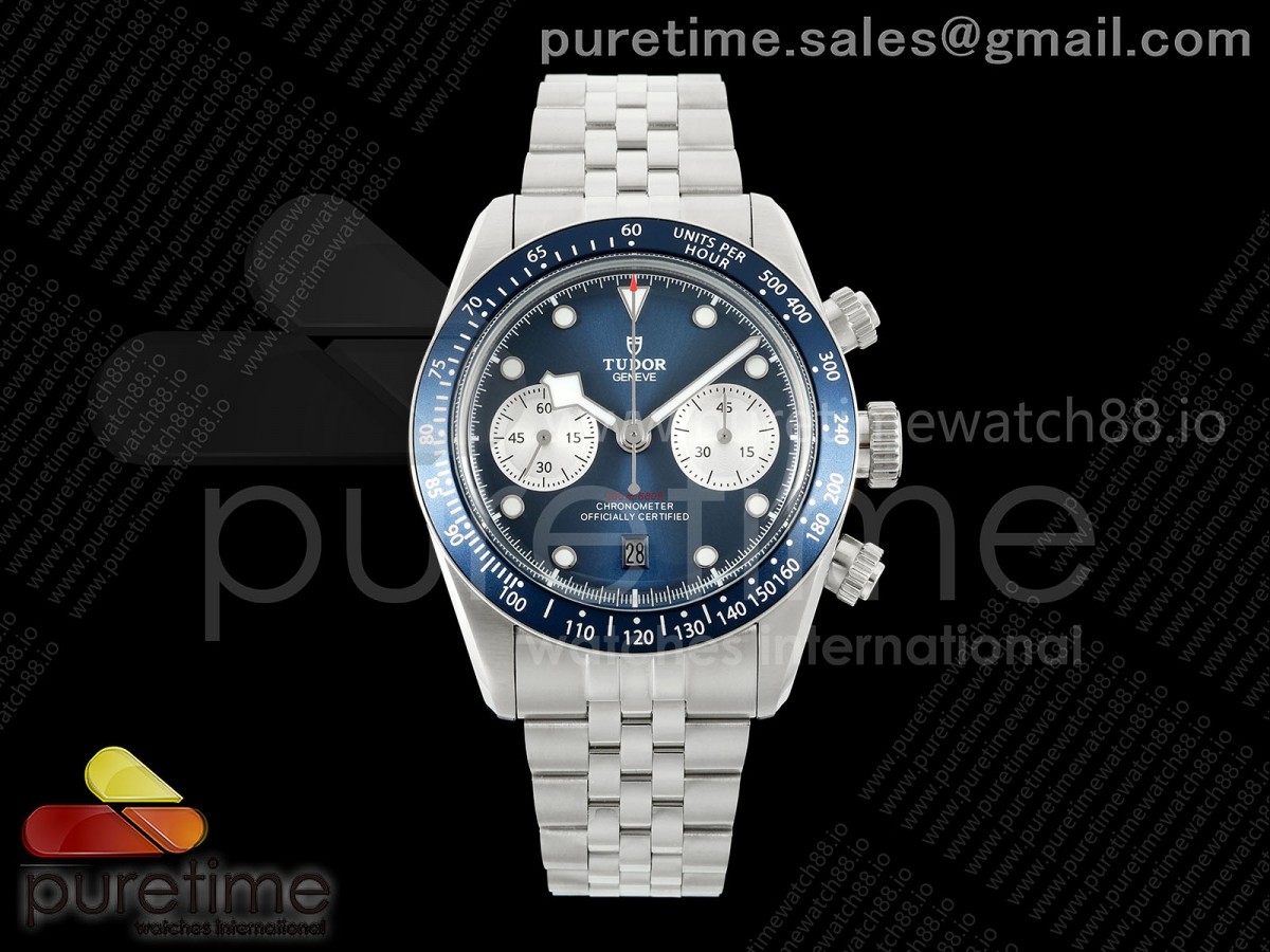 BLSF 튜더 블랙베이 크로노 블루다이얼 스틸브레이슬릿 Black Bay Chrono SS BLSF 1:1 Best Edition Blue/White Dial on Jubilee Strap A7750