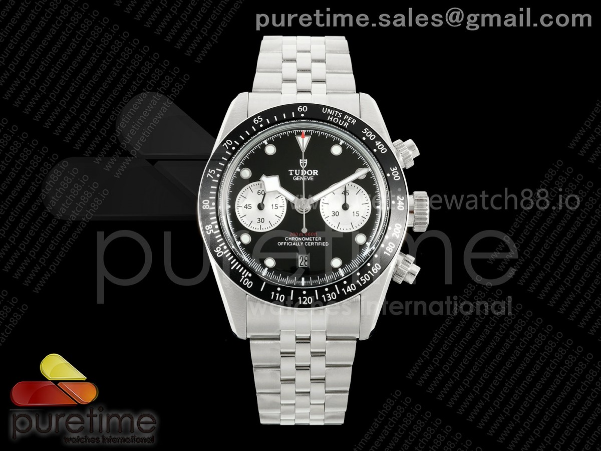 BLSF 튜더 블랙베이 크로노 블랙다이얼 스틸브레이슬릿 Black Bay Chrono SS BLSF 1:1 Best Edition Black/White Dial on Jubilee Strap A7750