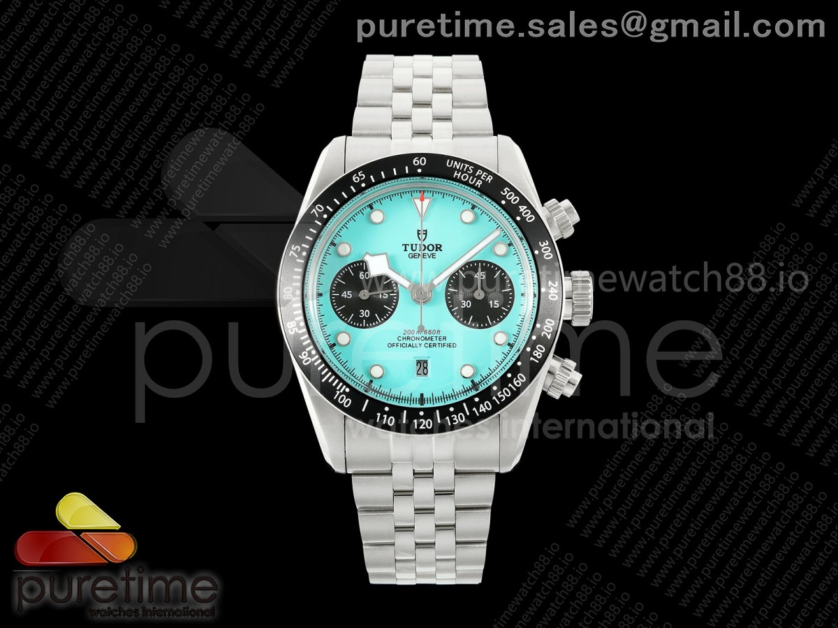 BLSF 튜더 블랙베이 크로노 티파니블루다이얼 스틸브레이슬릿 Black Bay Chrono SS BLSF 1:1 Best Edition Blue Dial on Jubilee Strap A7750