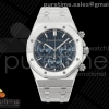DDF V2 오데마피게 로얄오크 크로노 26240 SW블루다이얼 스틸브레이슬릿  Royal Oak Chrono 26240 SS DDF 1:1 Best Edition Blue Dial on SS Bracelet DD4401 Super Clone (SW Dial) V2
