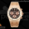 DDF 오데마피게 로얄오크 크로노 26240 로즈골드 브라운다이얼 스틸브레이슬릿 205g Royal Oak Chrono 26240 RG DDF 1:1 Best Edition Brown Dial on RG Bracelet DD4401 Super Clone (SW Dial)