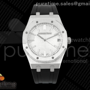 DDF 오데마피게 로얄오크 15510 화이트다이얼 블랙러버스트랩 Royal Oak 41mm 15510 SS DDF 1:1 Best Edition White Dial on Black Rubber Strap DD4302 Super Clone