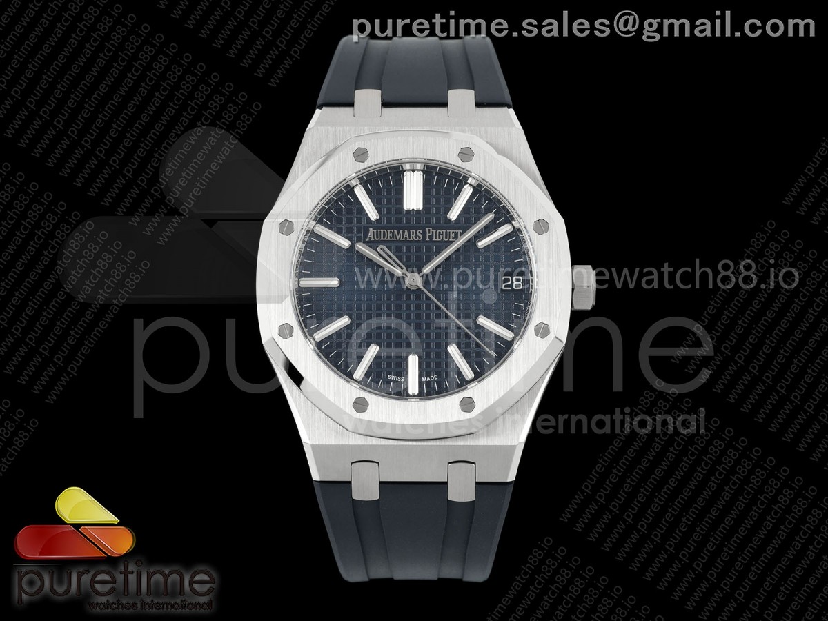 DDF 오데마피게 로얄오크 15510 블루다이얼 블루러버스트랩 Royal Oak 41mm 15510 SS DDF 1:1 Best Edition Blue Dial on Blue Rubber Strap DD4302 Super Clone