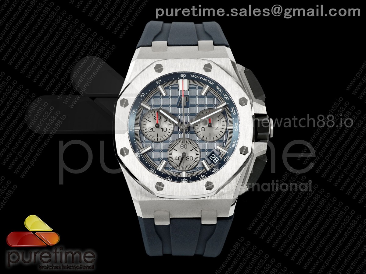 DDF 오데마피게 로얄오크 오프쇼어 43미리 26420 티타늄 블루다이얼 블루러버스트랩 Royal Oak Offshore 43mm 26420ti Titanium DDF 1:1 Best Edition Blue Dial on Blue Rubber Strap DD4401 Super Clone