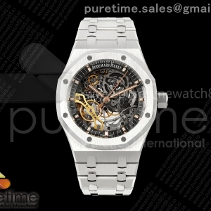 DDF 오데마피게 로얄오크 15407 스켈리톤다이얼 스틸브레이슬릿 더블밸런스휠 Royal Oak 41mm Openworked 15407 SS DDF 1:1 Best Edition on SS Bracelet SA3132 Double Balance Wheels
