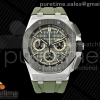 DDF 오데마피게 로얄오크 오프쇼어 26420 티타늄 그린/블랙다이얼 그린러버스트랩 Royal Oak Offshore 26420 Titanium DDF 1:1 Best Edition Green/Black Dial on Green Rubber Strap DD4401 Super Clone