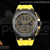 DDF 오데마피게 로얄오크 오프쇼어 26420 블랙세라믹 블랙/골드다이얼 옐로우러버스트랩  Royal Oak Offshore 26420 Black Ceramic DDF 1:1 Best Edition Black/YG Dial on Yellow Rubber Strap DD4401 Super Clone