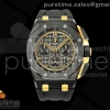 DDF 오데마피게 로얄오크 오프쇼어 26420 블랙세라믹 블랙/골드다이얼 블랙러버스트랩 Royal Oak Offshore 26420 Black Ceramic DDF 1:1 Best Edition Black/YG Dial on Black Rubber Strap DD4401 Super CloneD4401 Super Clone