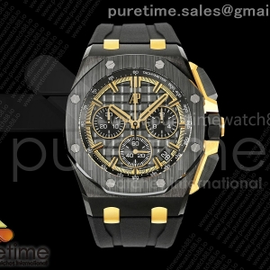 DDF 오데마피게 로얄오크 오프쇼어 26420 블랙세라믹 블랙/골드다이얼 블랙러버스트랩 Royal Oak Offshore 26420 Black Ceramic DDF 1:1 Best Edition Black/YG Dial on Black Rubber Strap DD4401 Super CloneD4401 Super Clone