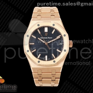 DDF 오데마피게 로얄오크 15500 로즈골드 텅스텐(Cu-W) 블루다이얼 스틸브레이슬릿 Royal Oak 41mm 15500 RG DDF 1:1 Best Edition Blue Dial on RG Bracelet DD4302 Super Clone (Weighted)