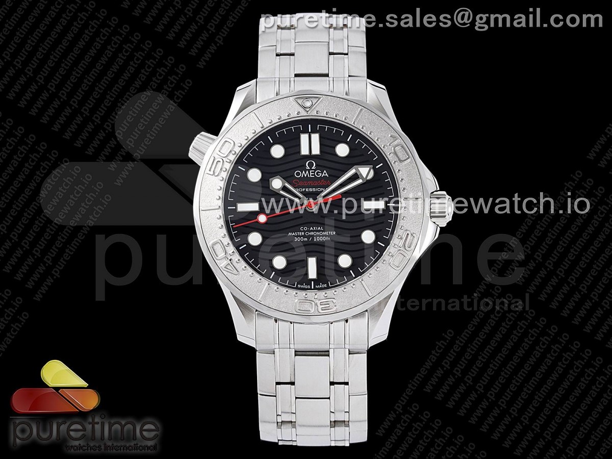 (NEW) VSF 오메가 씨마스터 다이버300 넥튼 블랙다이얼 스틸브레이슬릿(+블랙러버스트랩) Seamaster Diver 300M Nekton VSF 1:1 Best Edition Black Dial on SS Bracelet A8806 (2 Straps)