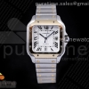 V6F V2 산토스 드 까르띠에 골드 콤비 라지 40미리 Santos de Cartier 40mm 2018 V6F 1:1 Best Edition YG Bezel and Screw White Dial on SS Bracelet MIYOTA 9015 V2