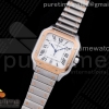 V6F V2 산토스 드 까르띠에 로즈골드 콤비 라지 40미리 Santos de Cartier 40mm 2018 V6F 1:1 Best Edition RG Bezel and Screw White Dial on SS Bracelet MIYOTA 9015 V2