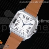 KORF 산토스 드 까르띠에 라지 40미리 가죽스트랩 Santos de Cartier Large 2018 KOR 1:1 Best Edition White Dial on Brown Leather Strap MIYOTA 9015