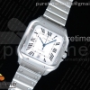 KORF V2 산토스 드 까르띠에 스틸 라지 40미리 Santos de Cartier 40mm 2018 KOR 1:1 Best Edition White Dial on SS SmartLinks Bracelet MIYOTA 9015 V2