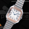 BVF V2 산토스 드 까르띠에 로즈골드 콤비 미듐 35미리 Santos de Cartier 35mm SS/RG 2018 BVF 1:1 Best Edition White Dial on SS/RG SmartLinks Bracelet MIYOTA 9015 V2