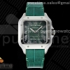 AF 까르띠에 산토스 미듐 35미리 그린다이얼 그린가죽스트랩 Santos de Cartier 35mm SS AF 1:1 Best Edition Green Dial on Green Leather Strap MIYOTA 9015