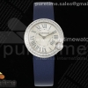 AF 까르띠에 발롱블랑 30미리 다이아베젤 실버다이얼 블루패브릭스트랩 Ballon Blanc 30mm AF 1:1 Best Edition Silver Dial Diamonds Bezel on Blue Fabric Strap Ronda Quartz