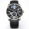 F5F 칼리브 드 까르띠에  블랙다이얼 블랙러버스트랩 Calibre de Cartier Diver Blk SS/RU F5F Asian 1904