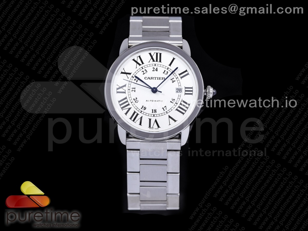 OXF 롱드솔로 라지 42미리 화이트다이얼 스틸브레이슬릿 Ronde Solo de Cartier 42mm SS OXF 1:1 Best Edition White Dial on SS Bracelet MIYOTA 9015