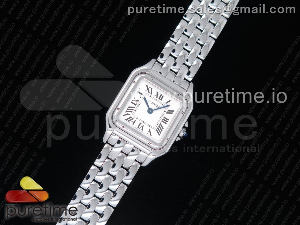 K11F 팬더 시크릿 27미리 화이트다이얼 스틸브레이슬릿 Panthère Secrete Ladies 27mm SS K11 1:1 Best Edition White Dial on SS Bracelet Ronda Quartz