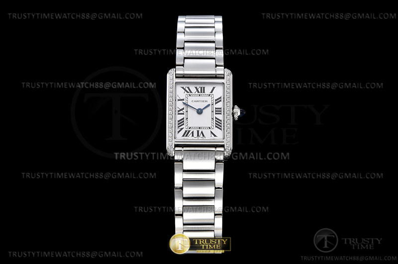 K11F 까르띠에 탱크 머스트 22mm 스몰 다이아베젤 화이트다이얼 스틸브레이슬릿 Cartier Tank Must Small Dia SS/SS Wht K11 Sw Qtz