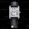K11F 까르띠에 탱크 머스트 25.5mm 라지 화이트다이얼 블랙가죽스트랩 Cartier Tank Must Large C-Blk SS/LE White K11 Sw Qtz